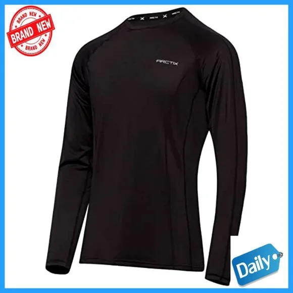 Men's Base Layer Crewneck Top Stretch Insulating Wicking Active Wear